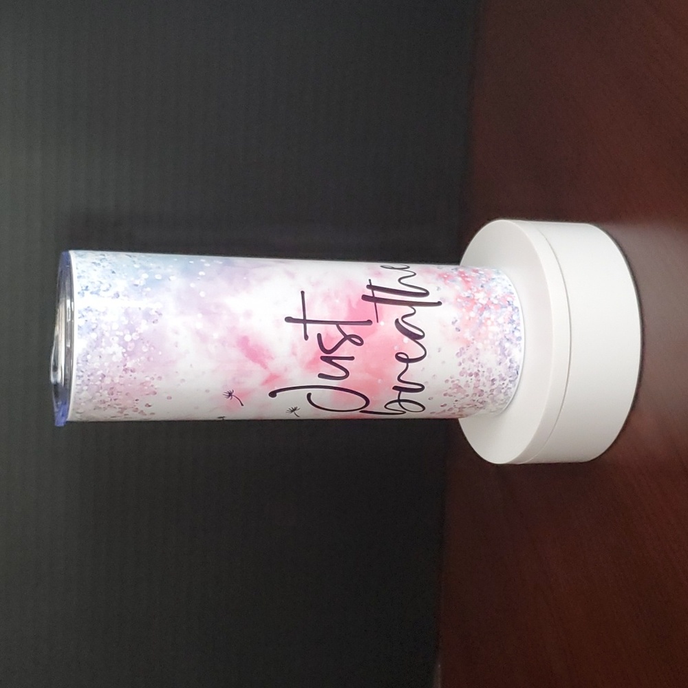 Custom 20oz Stainless Steel Tumbler - Just Breathe - Picture 1 of 2